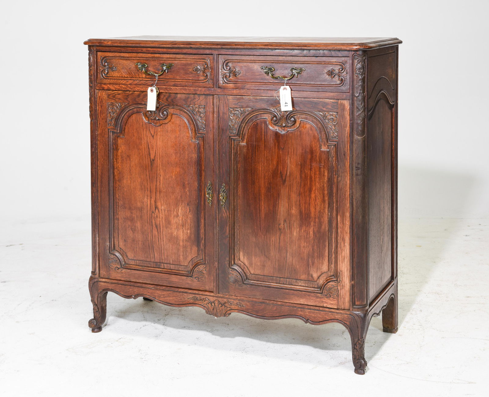French Louis XV Style Oak Hall Cabinet (1 of 4)