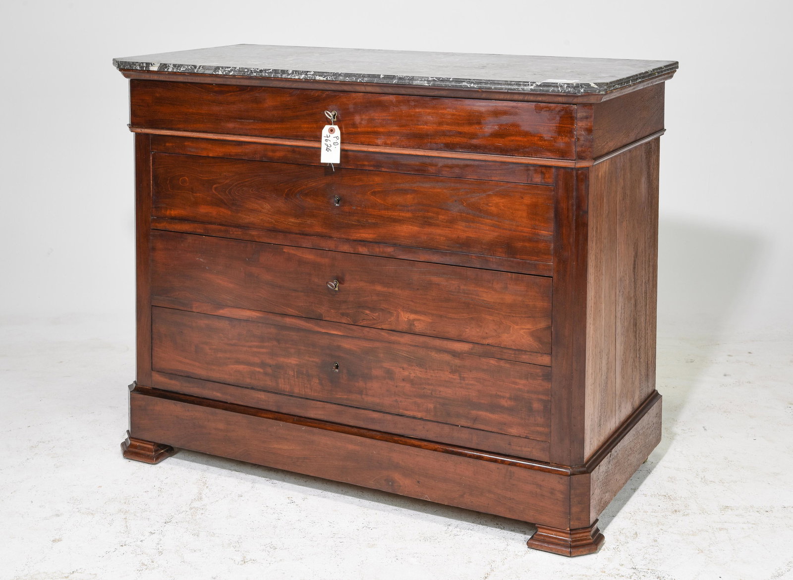 Louis Philippe Style Marble Top Mahogany Chest (1 of 6)