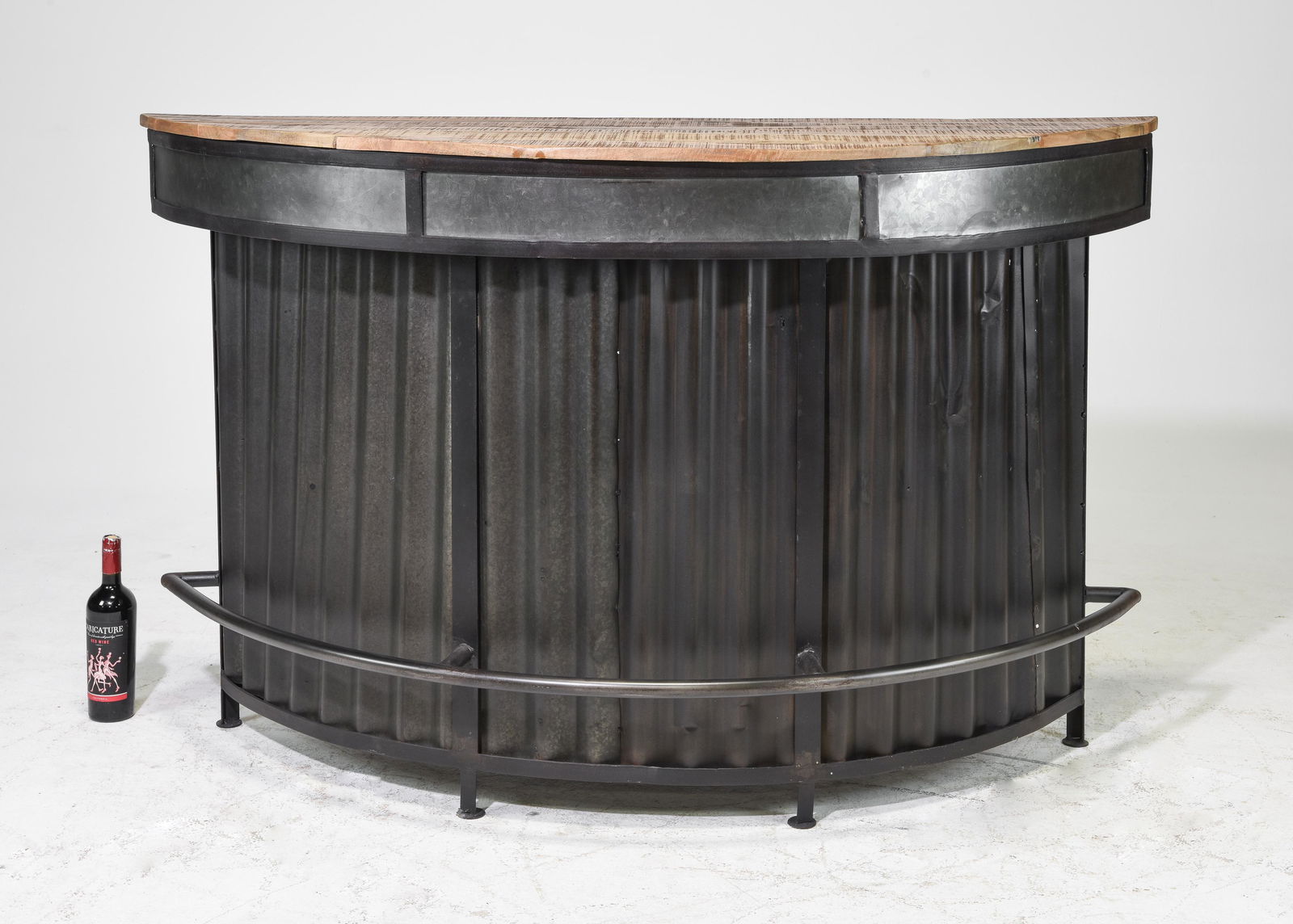 Industrial Style Bar Front / Home Bar with Wood Top (1 of 6)