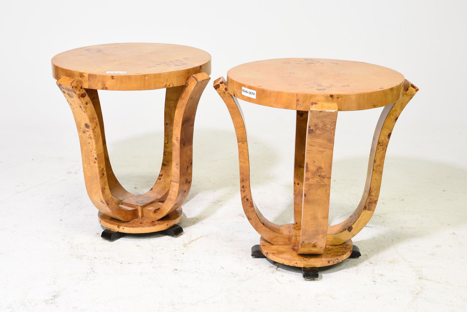 2 Art Deco Style Burled Occasional Tables (1 of 4)