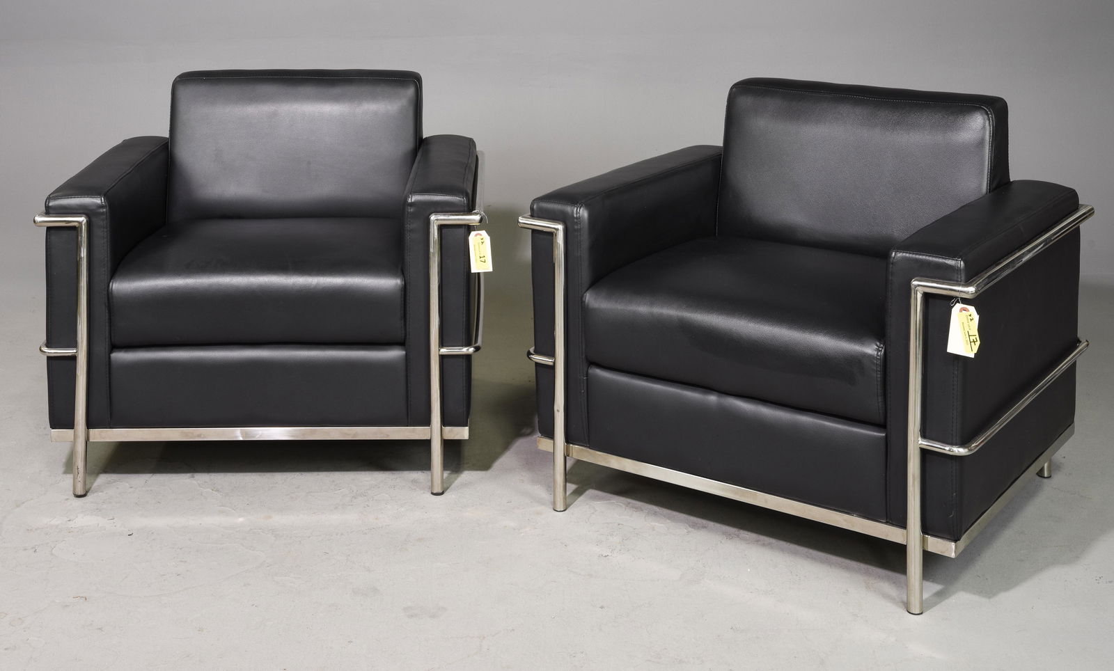 2 Le Corbusier Style Black Club Chairs (1 of 3)