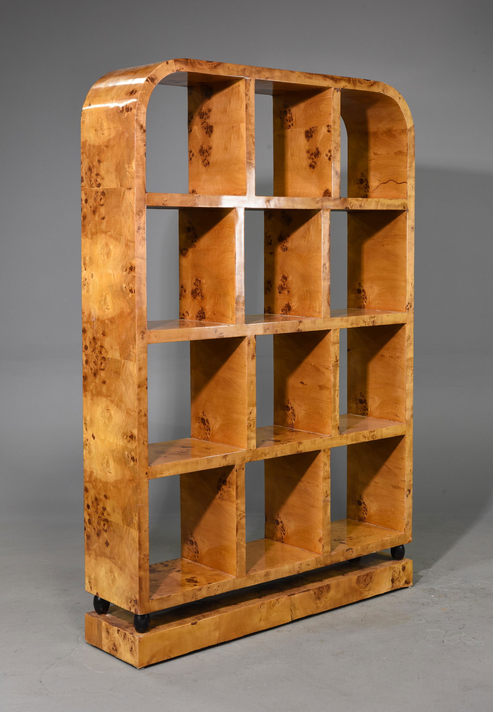Art Deco Style Burled Room Divider / Bookshelf #1 (1 of 3)