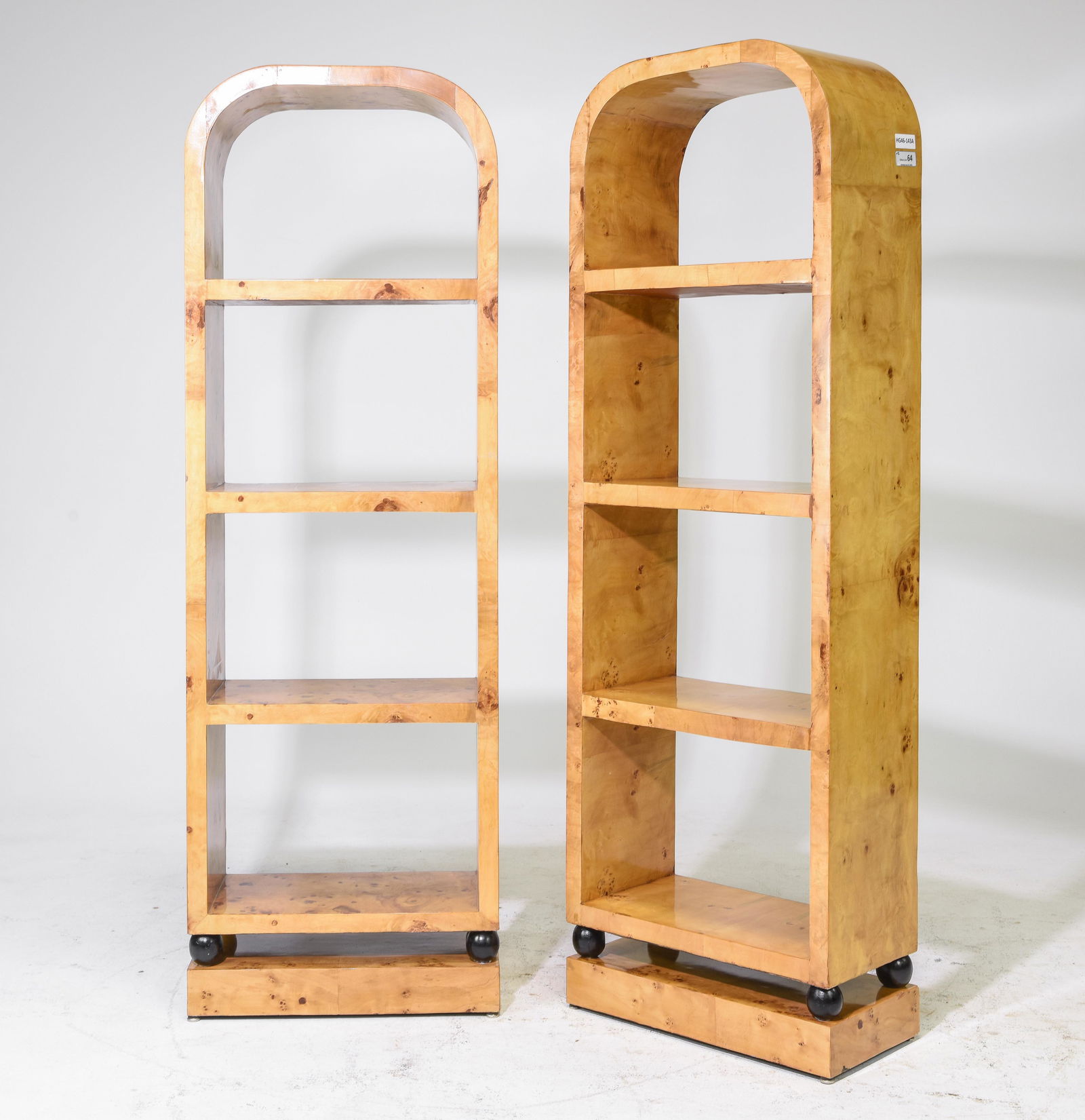 2 Art Deco Style Burled Arch Top Room Dividers (1 of 2)