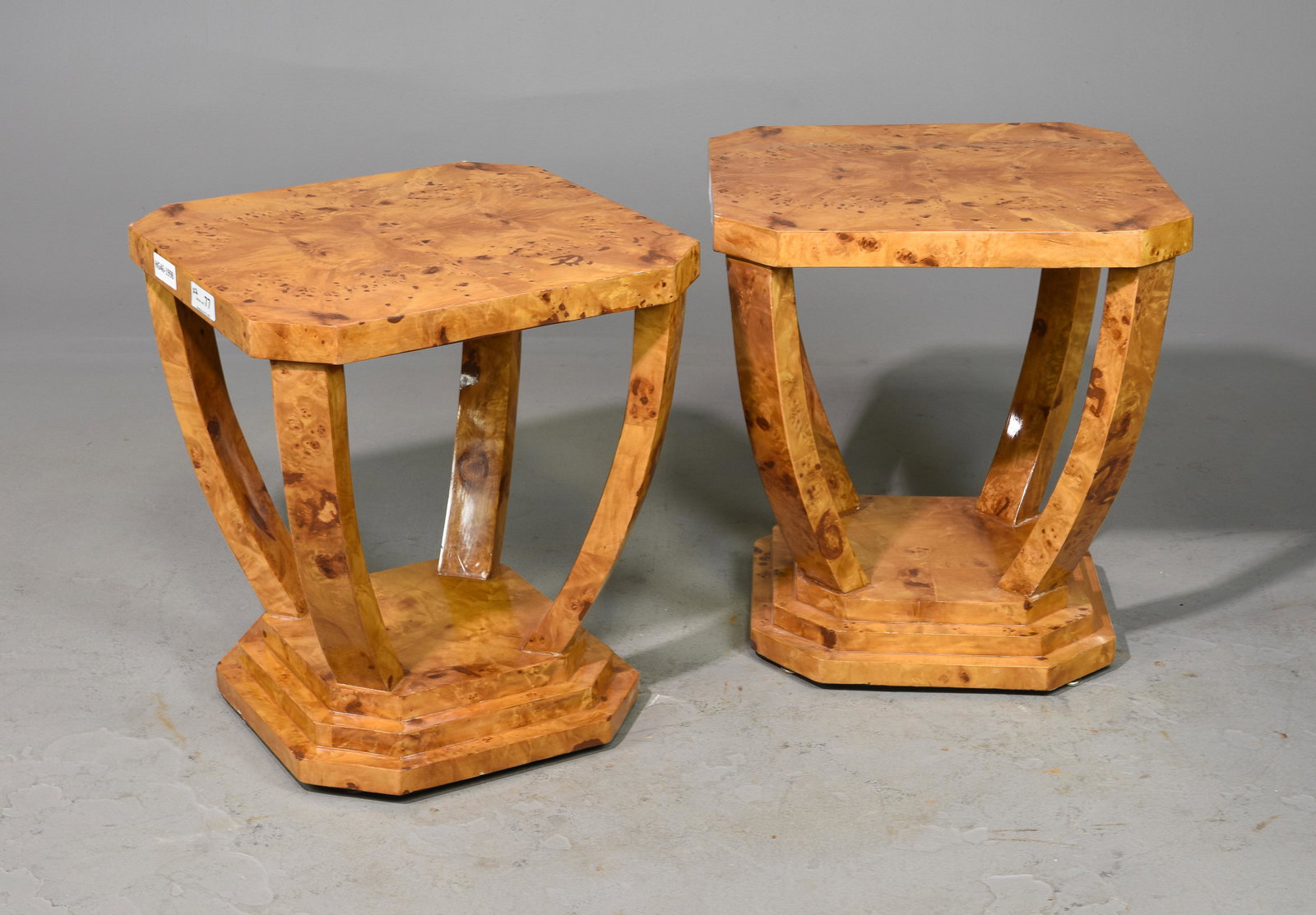 2 Art Deco Style Burled Occasional Tables (1 of 3)