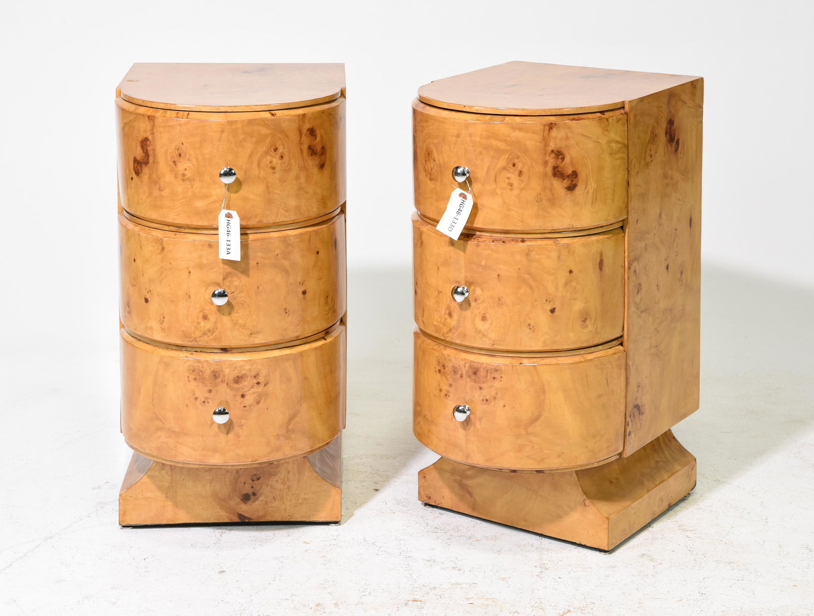 2 Art Deco Style Burled 3 Drawer Chests (1 of 4)