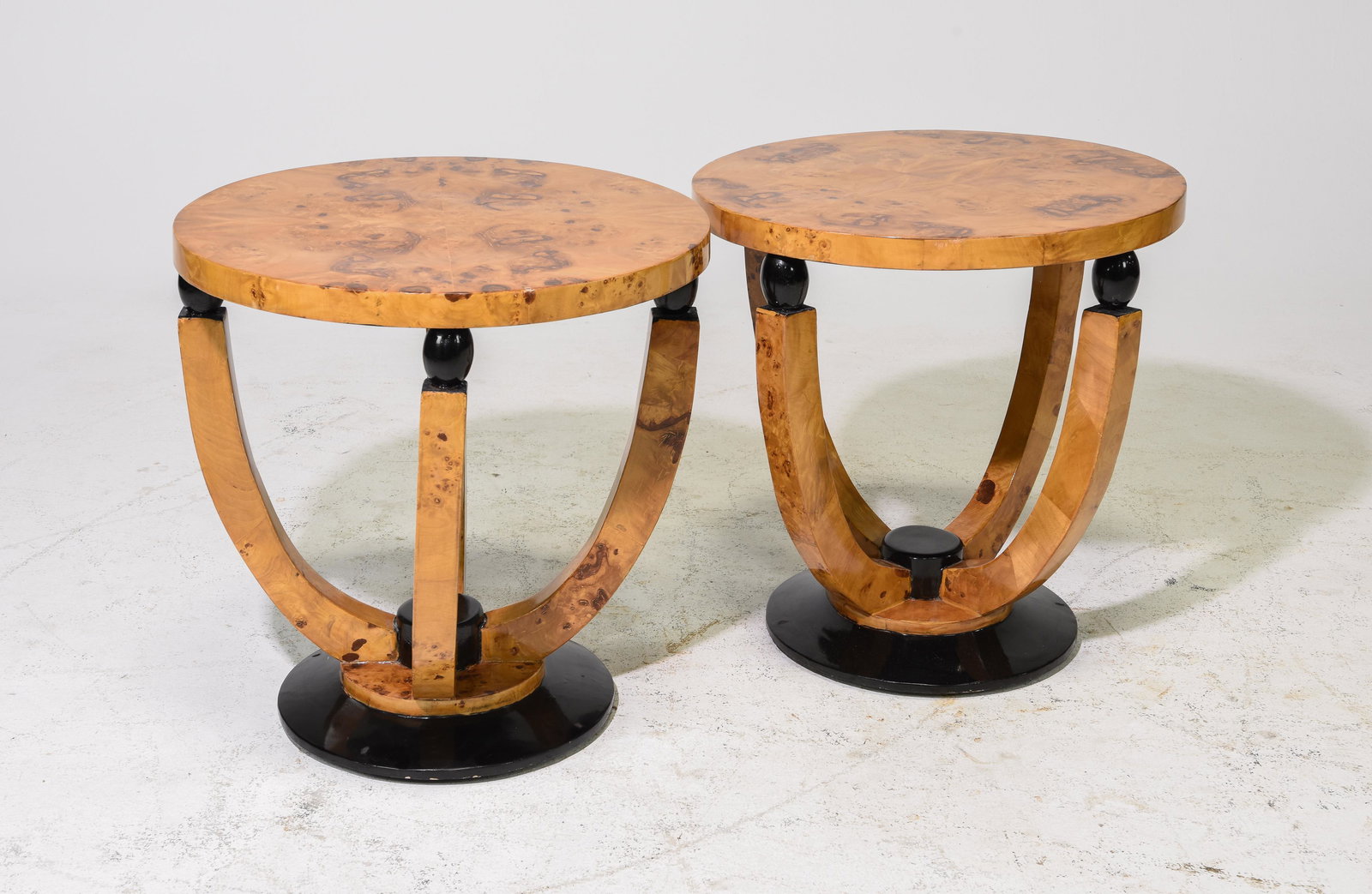 2 Art Deco Style Burled Occasional Tables (1 of 4)