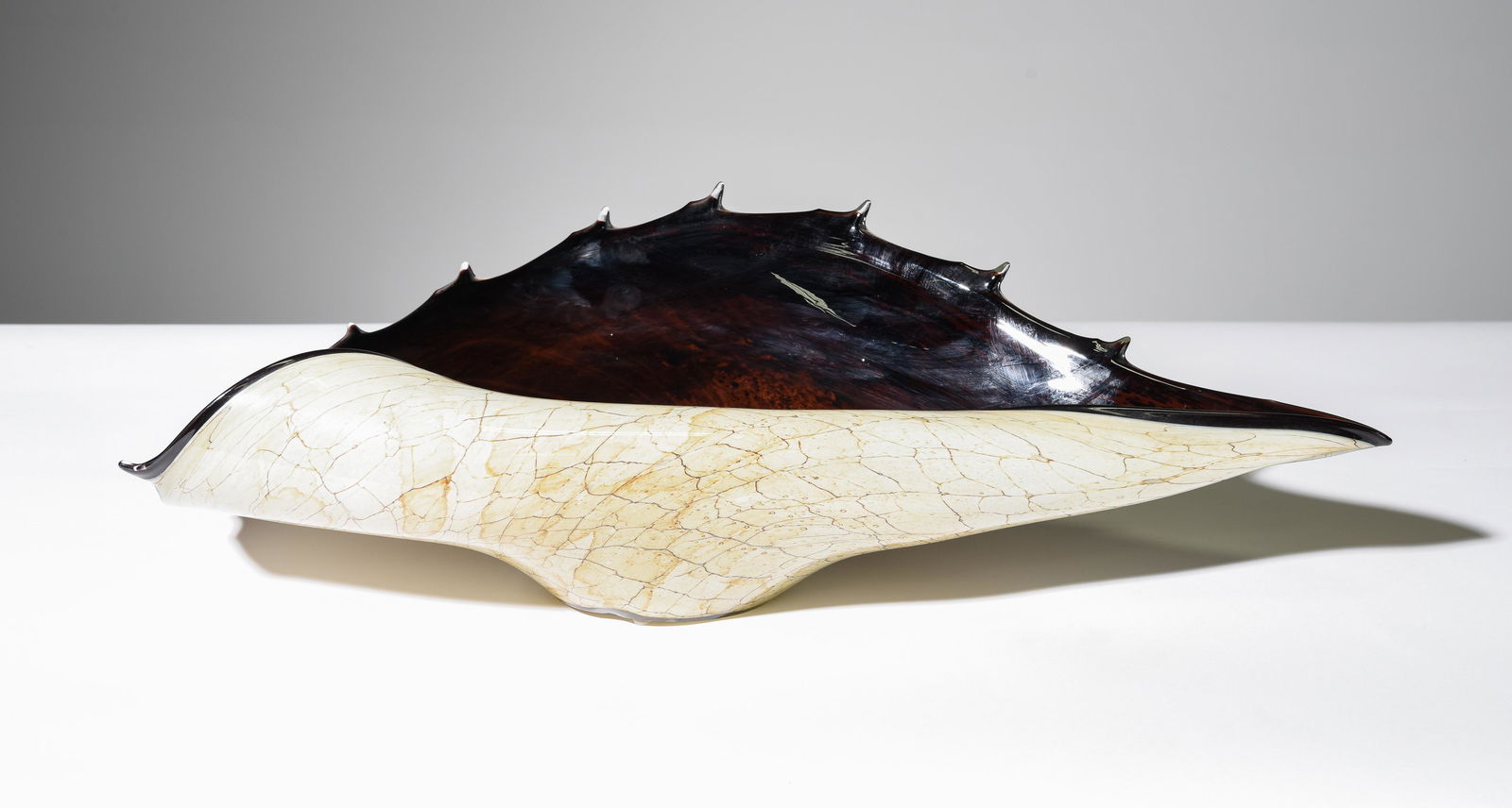 Large Murano Shell Glass Center Bowl (1 of 5)