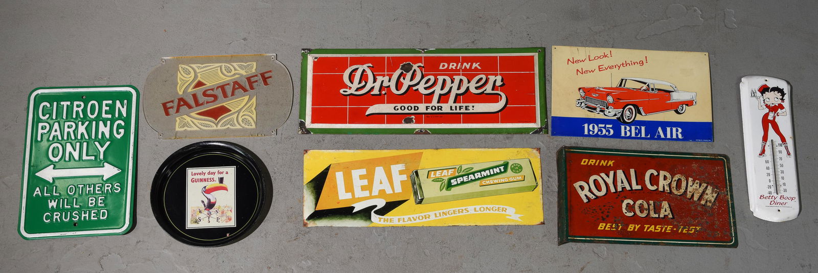 8 Assorted Vintage Signs, Tray, Etc. (1 of 4)