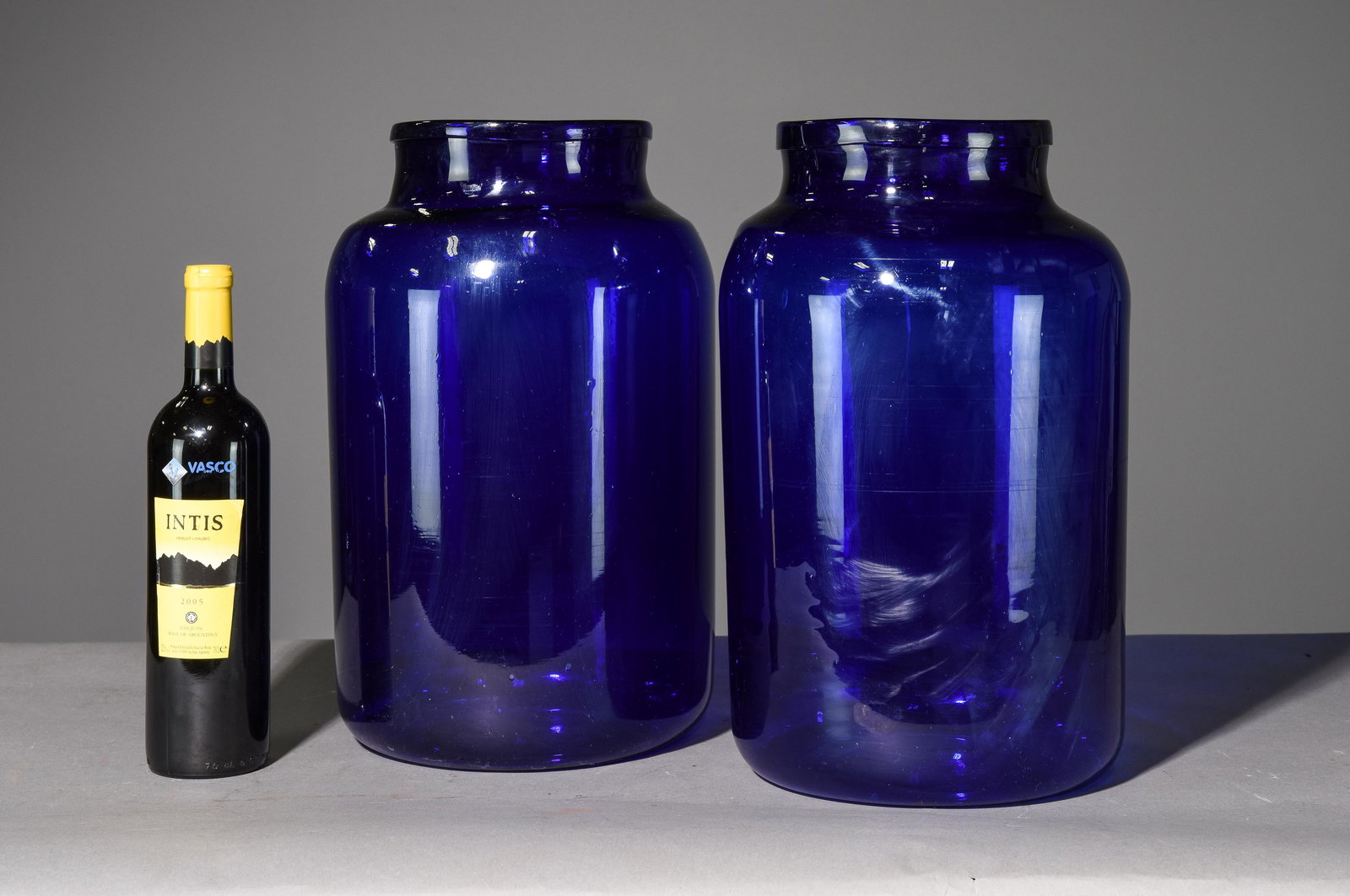 2 Large Cobalt Blue Glass Jugs #1 (1 of 3)