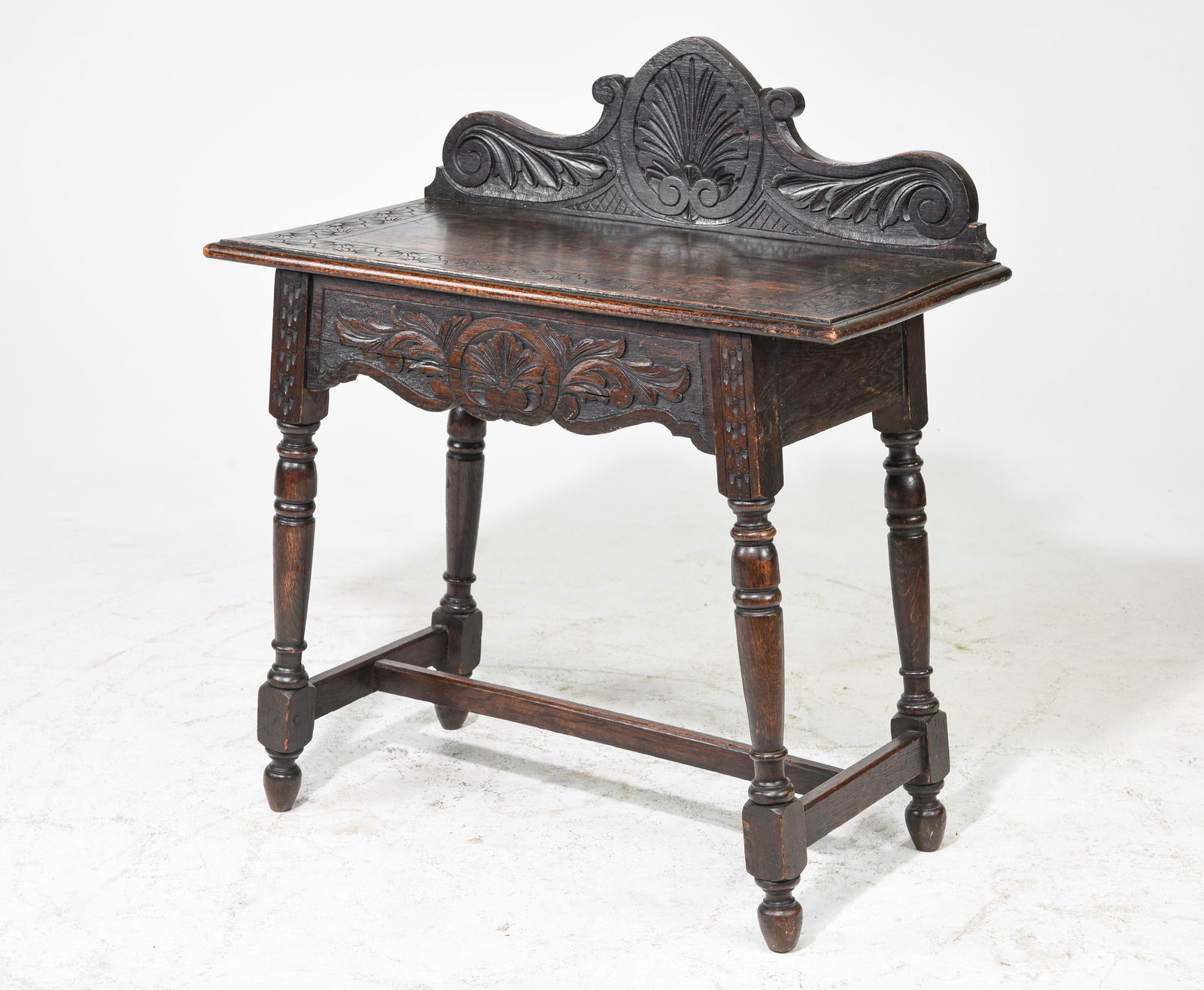 British Carved Oak Hall Table c.1920's (1 of 5)