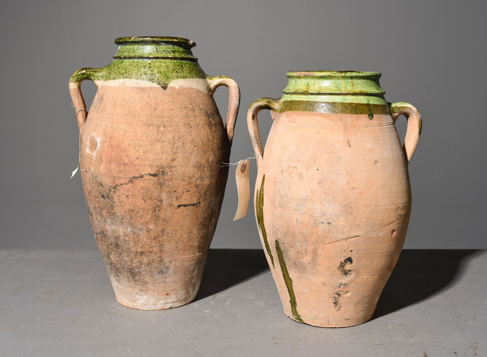 2 French Green Glazed Confit Pots (1 of 4)