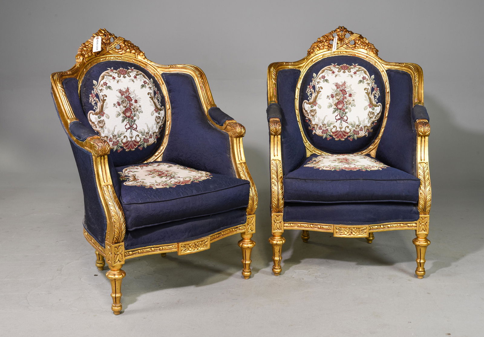 2 French Style Large Gold Arm Chairs #1 (1 of 6)