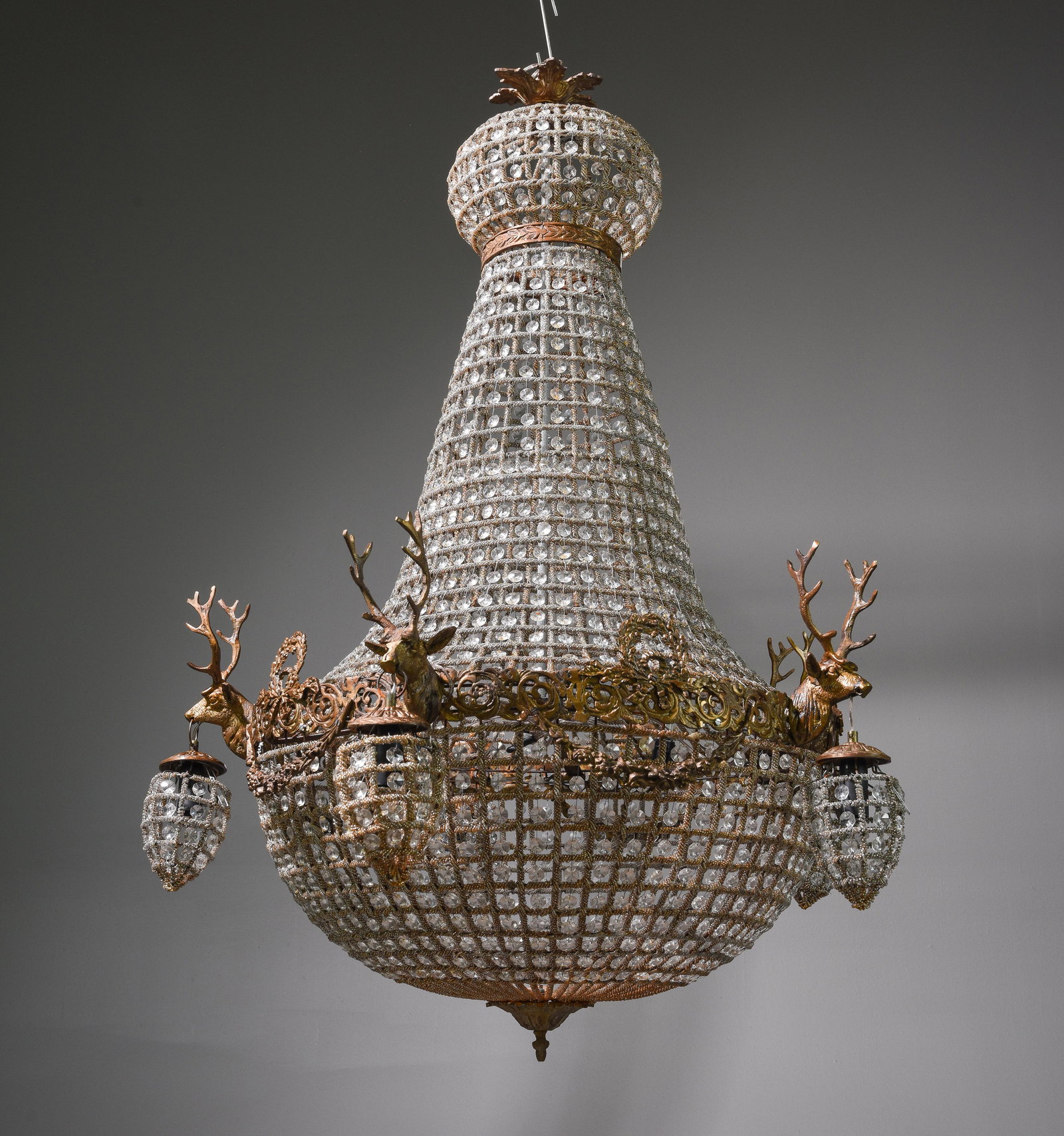 Empire Style Large Stag Head Chandelier #1 (1 of 4)