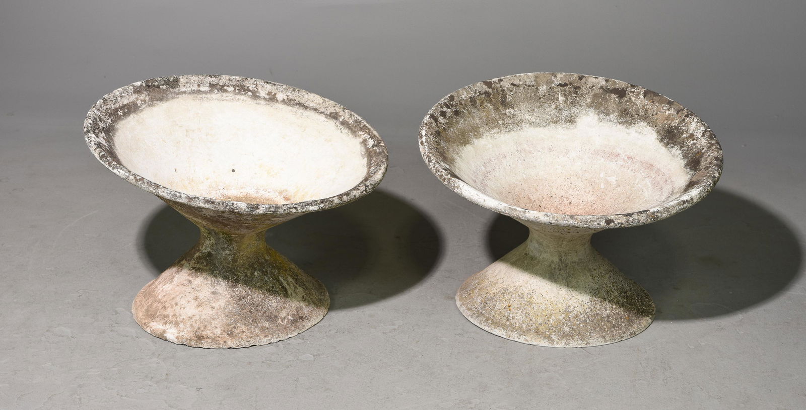 Willy Guhl (1915-2004) - 2 Off Kilter Planters: Willy Guhl (1915-2004) - 2 Off Kilter Planters - 19 in tall x 25 x 25 each - This is fibrated concrete manufactured by Eternit, Switzerland.