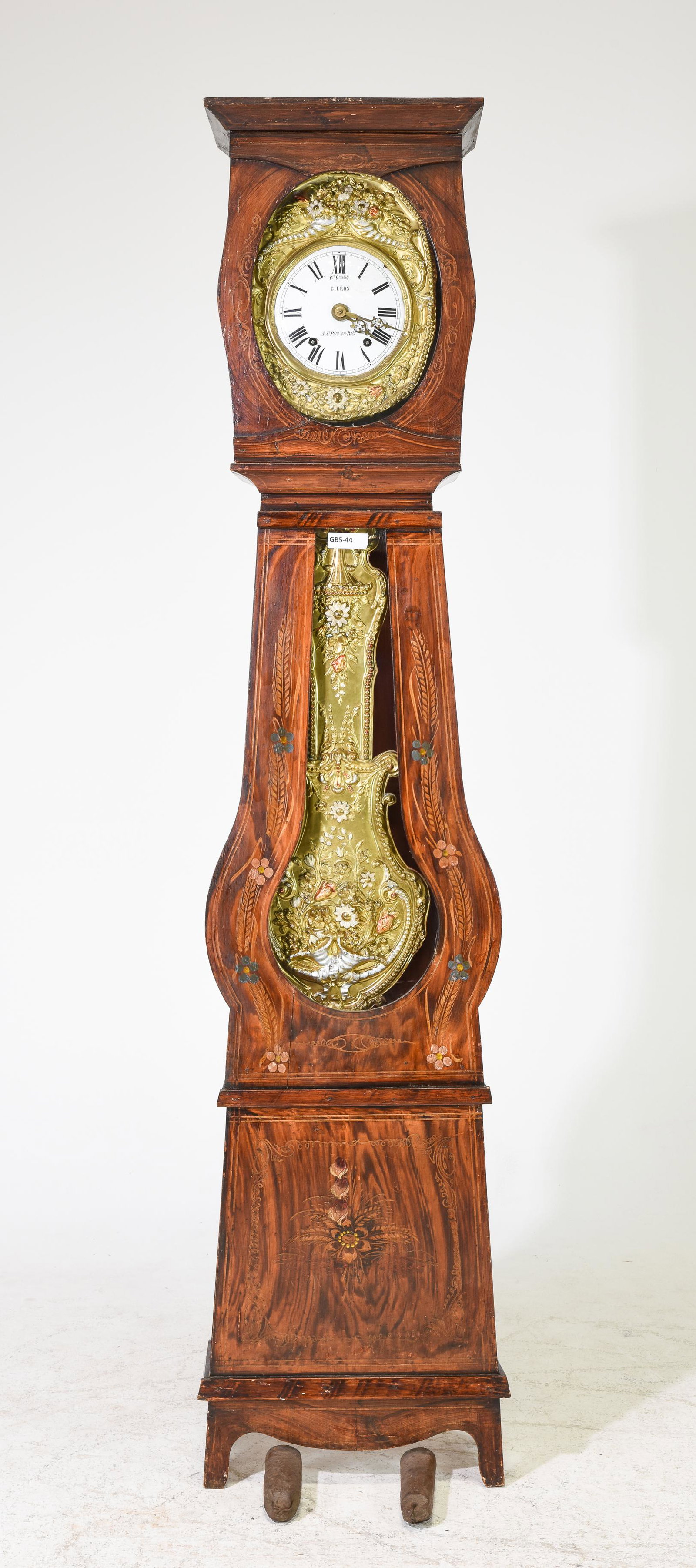 French Banjo Shaped Grandfather Clock (1 of 4)