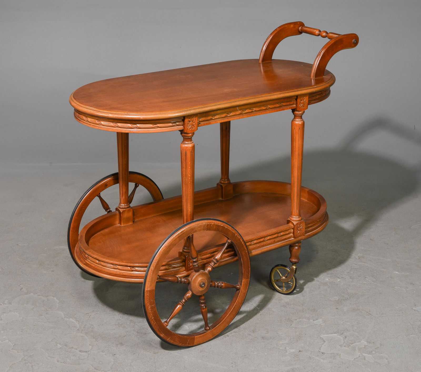 Louis XVI Style Walnut 2 Tier Bar Cart / Trolley (1 of 3)