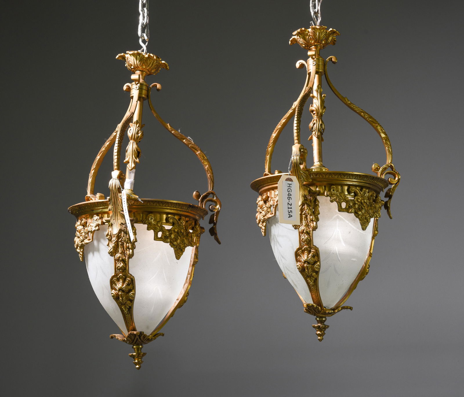 2 French Style Gilt Metal Pendant Chandeliers (1 of 4)