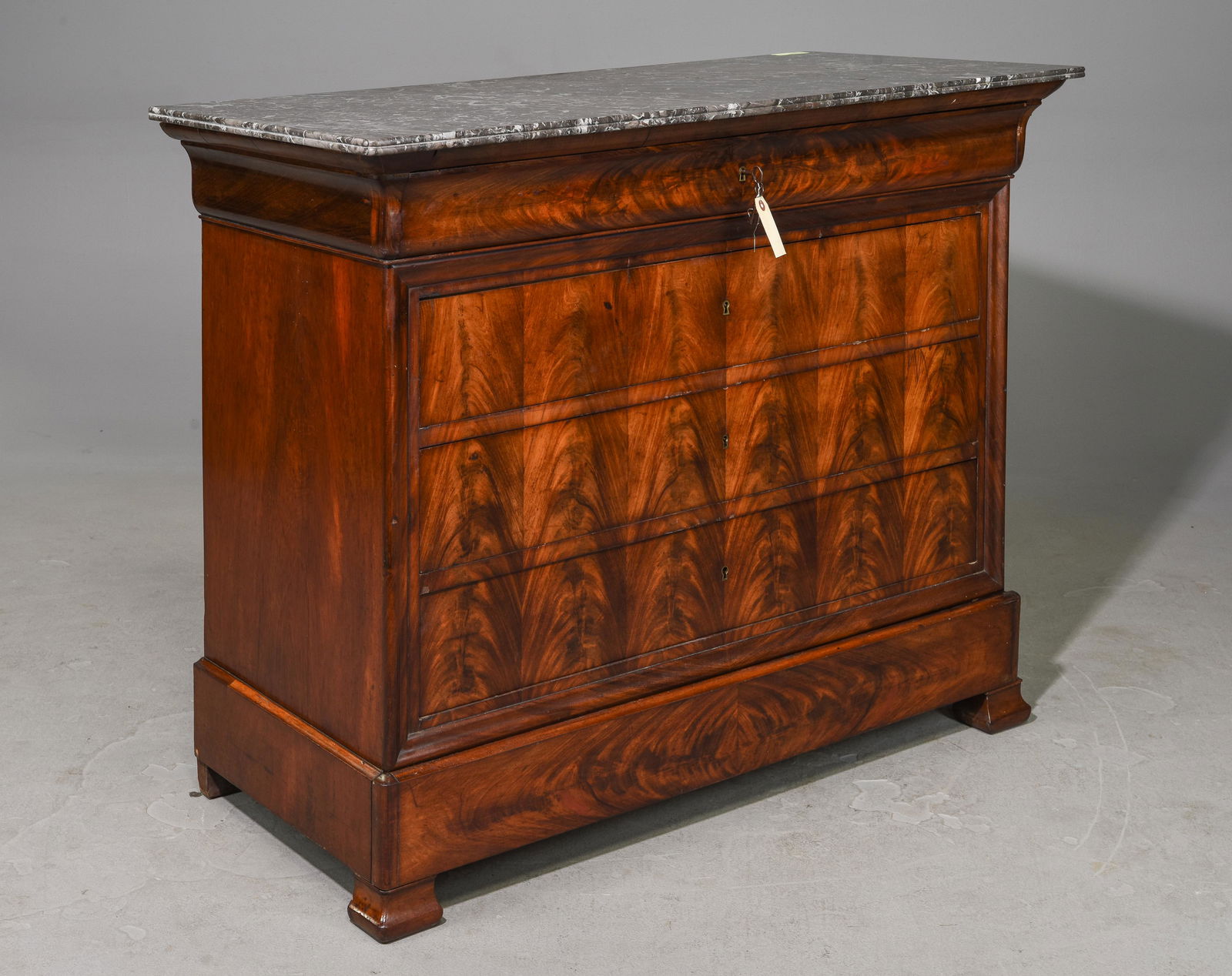Louis Philippe Style Marble Top Mahogany Commode (1 of 8)