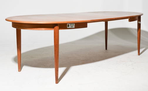 Danish Modern Oval Table with 2 Leaves - Gudme: Danish Modern Oval Table with 2 Insertable Leaves - Gudme Mobelfabrik - 28 in tall x 59 x 40, Leaves add an additional 19 inches each