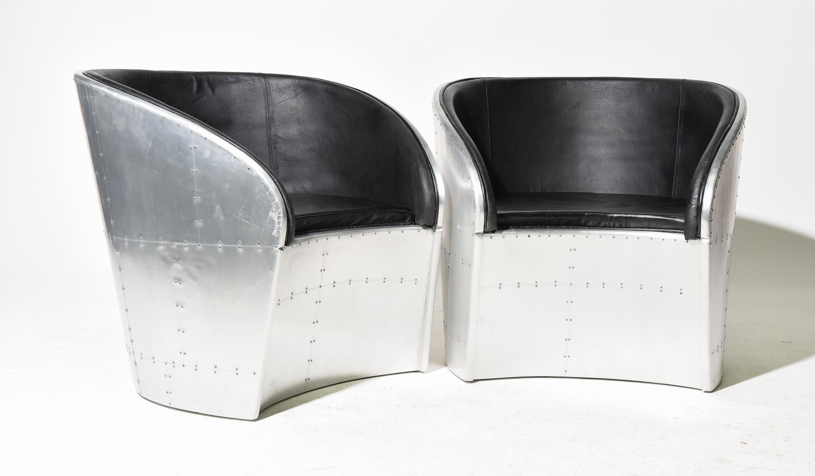 Pair of Aviator / Spitfire Curved Back Club Chairs (1 of 4)