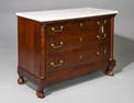 Empire Style White Marble Top Chest / Commode