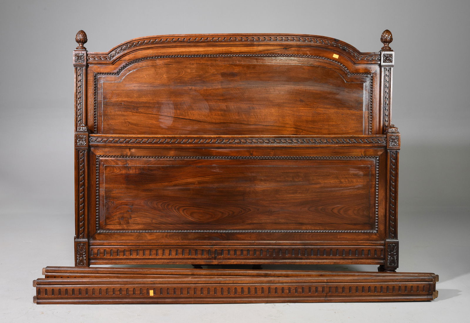 Louis XVI Style Carved Oak Bed with Rails (1 of 5)