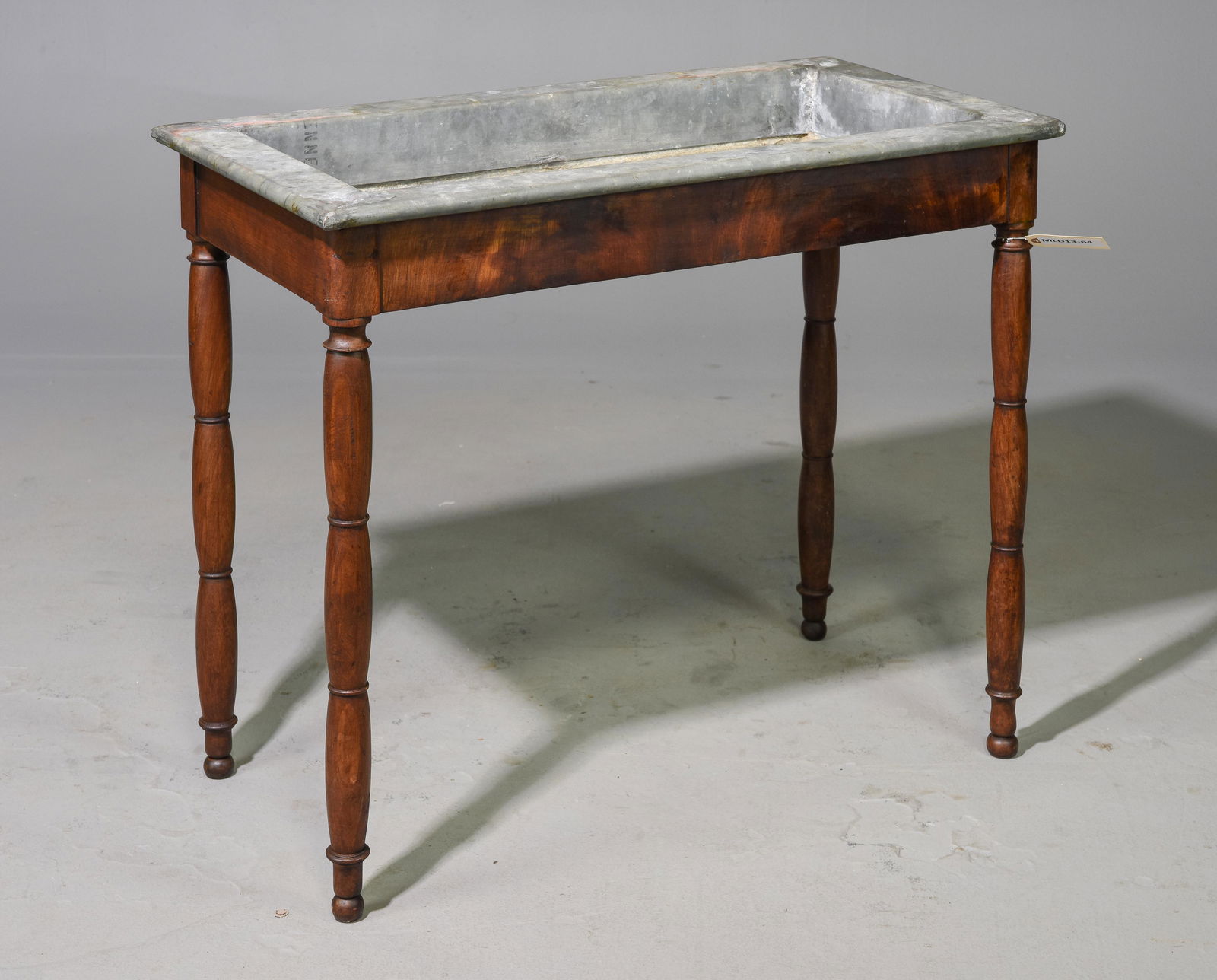 French Walnut Zinc Lined Planter Table / Trough (1 of 2)