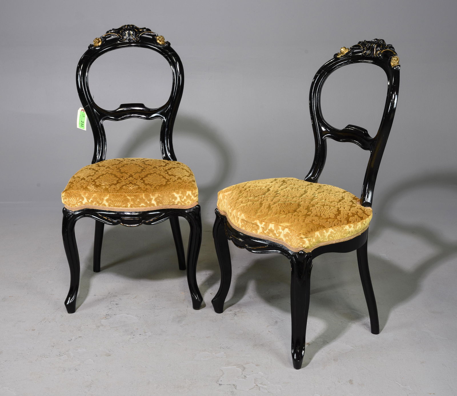 2 Victorian Gold Upholstered Chairs (1 of 5)