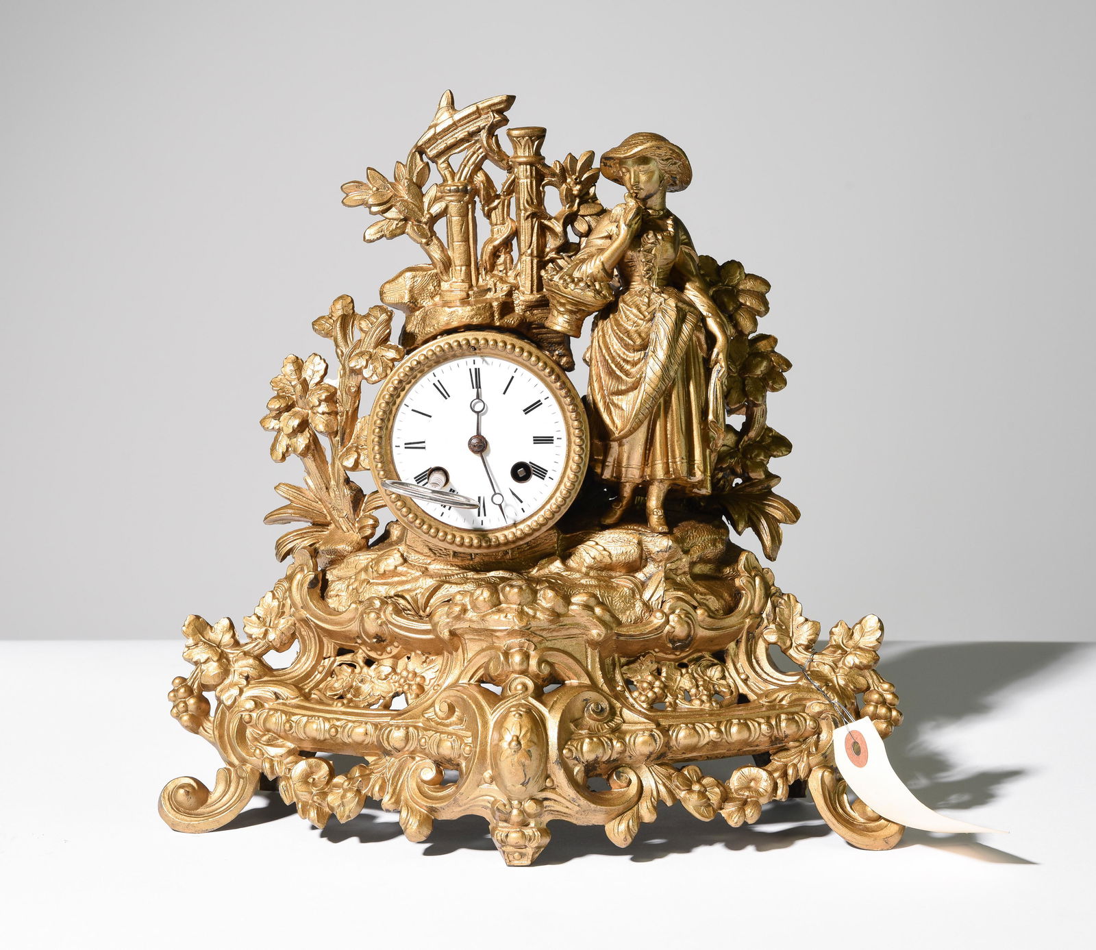 French Style Gold Figural Clock (1 of 6)