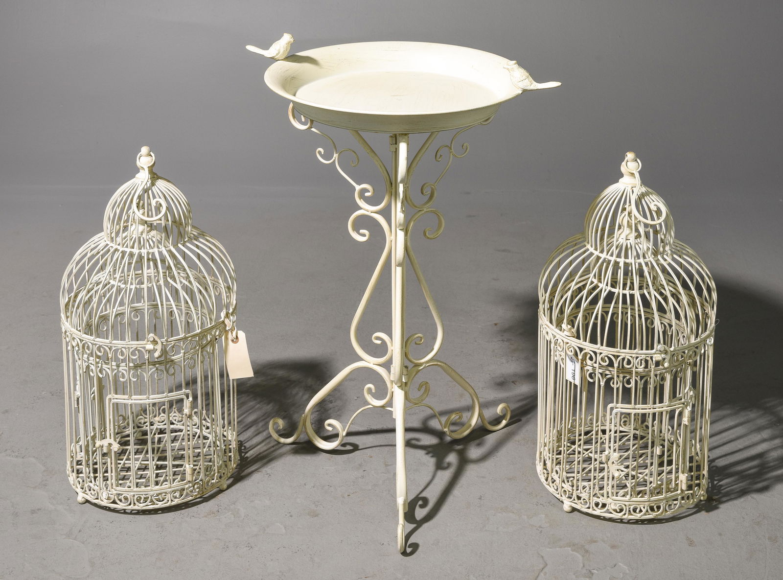 Two 2 Piece Bird Cages and One Table / Bird Bath (1 of 5)