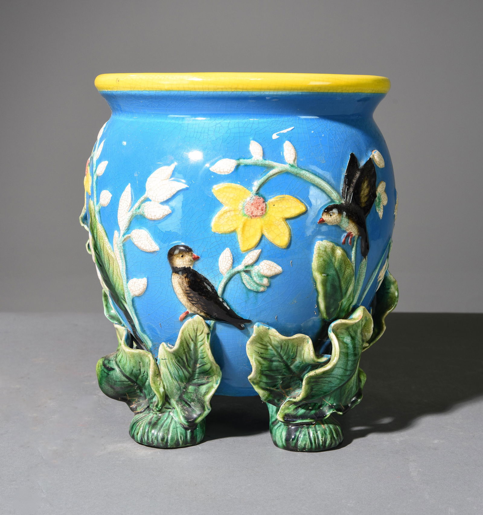French Majolica Pot / Planter (1 of 3)