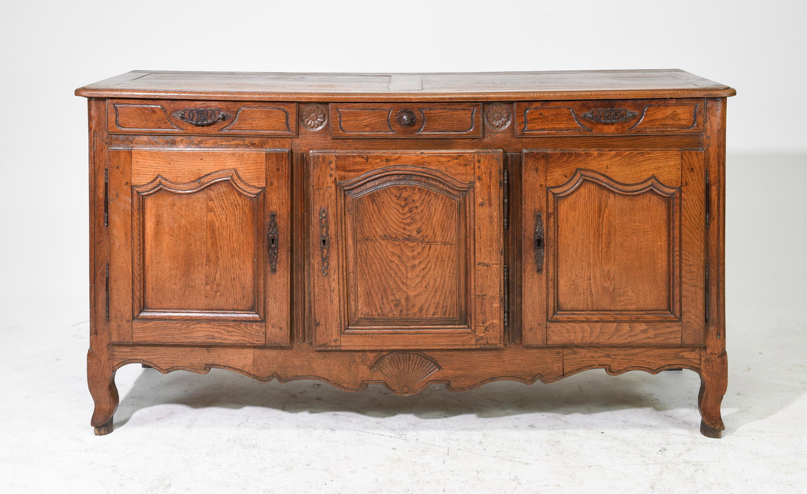 Louis XV Style 3 Door Oak Sideboard (1 of 10)