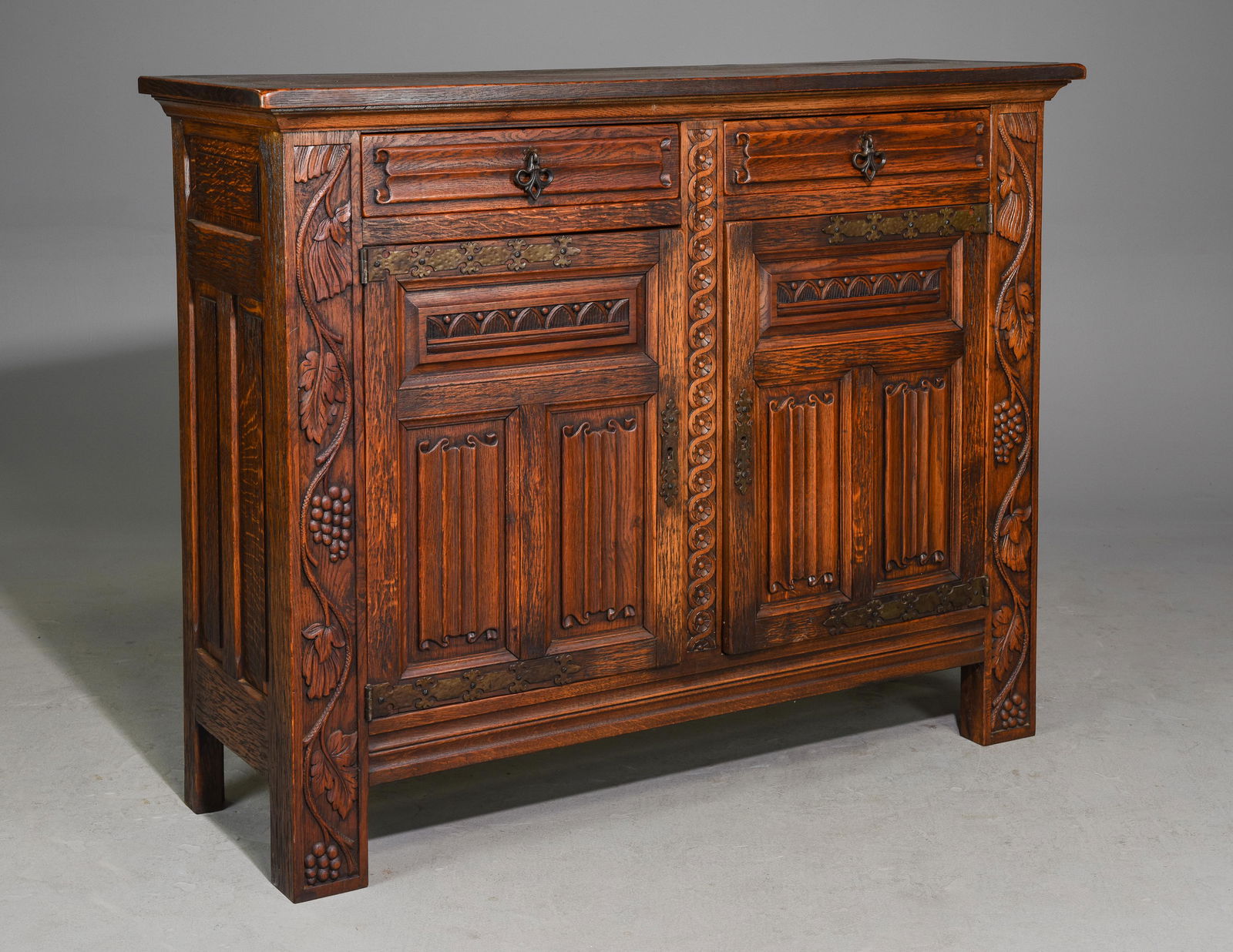 French Gothic Carved Oak Buffet / Sideboard (1 of 6)