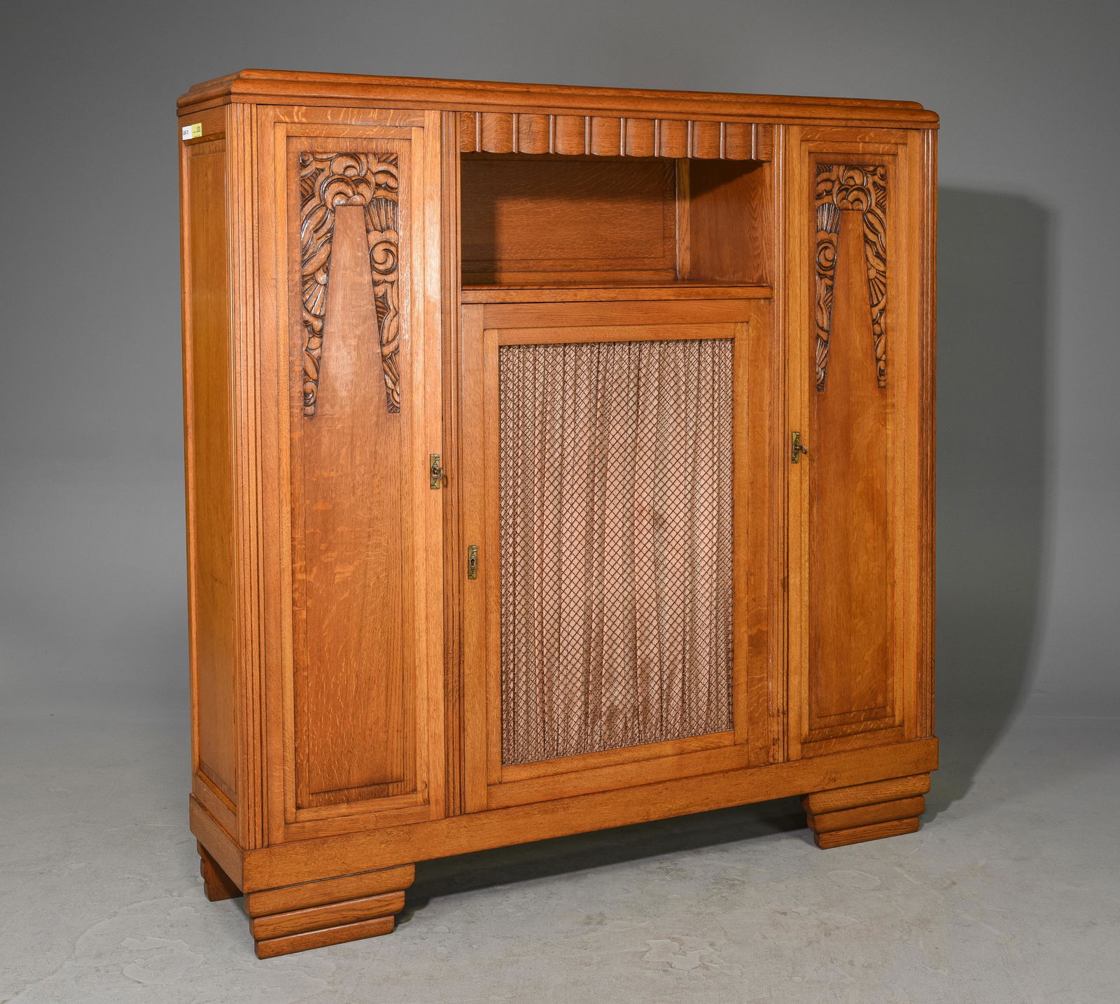 Art Nouveau Style Bookcase / Cabinet with Grilled Door (1 of 5)