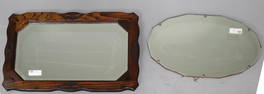 Oak Framed Mirror & 1 Beveled Mirror