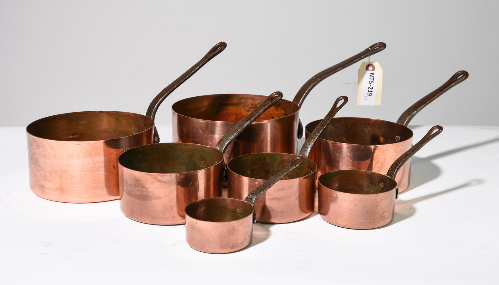 Set of 7 French Copper Sauce Pans #2 (1 of 3)