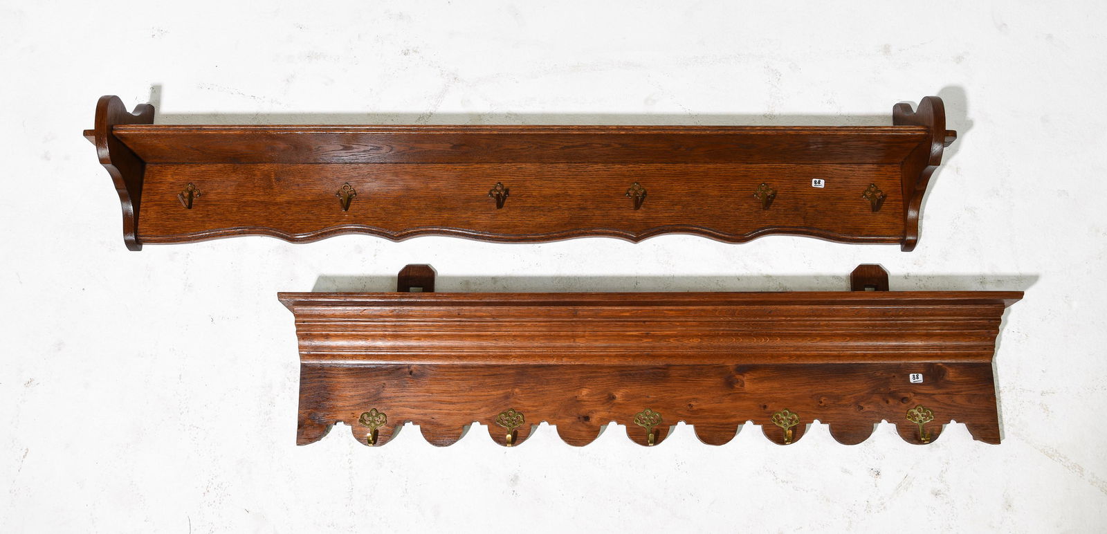 2 French Oak Wall Racks with Hooks (1 of 3)