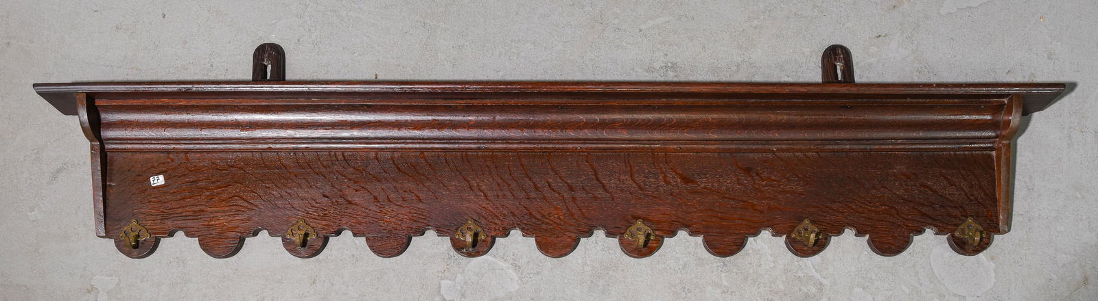 French Oak Wall Rack with Hooks (1 of 3)