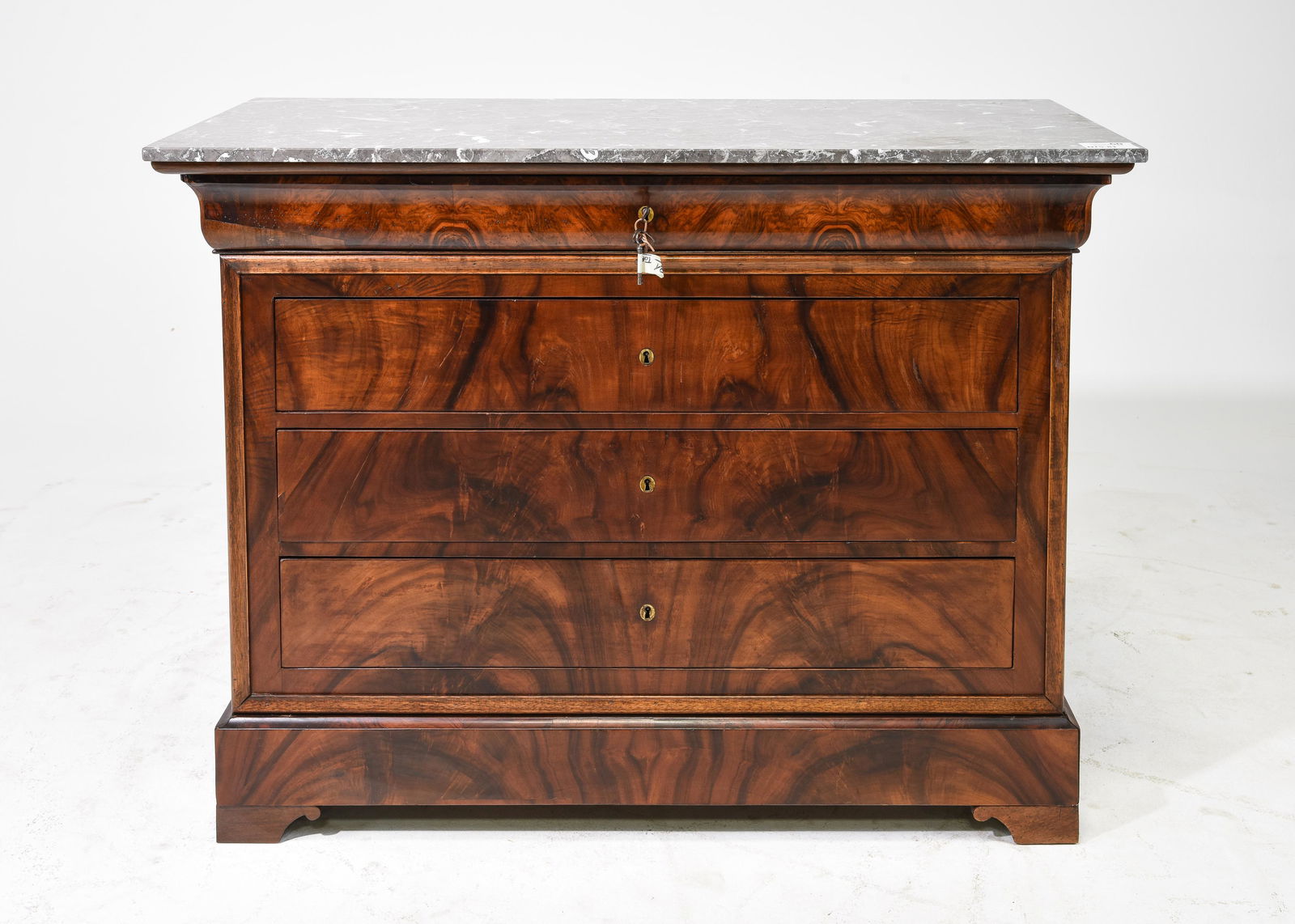 Louis Philippe Style Marble Top Walnut Chest (1 of 6)