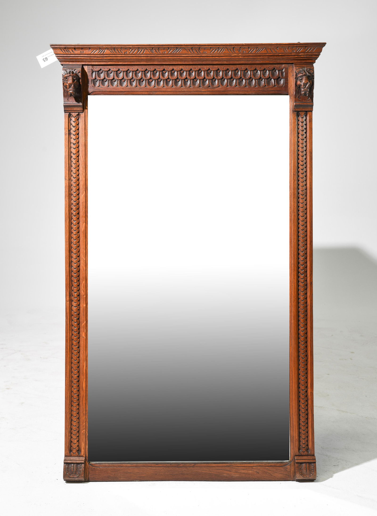 Henri II Style Oak Framed Mirror (1 of 4)