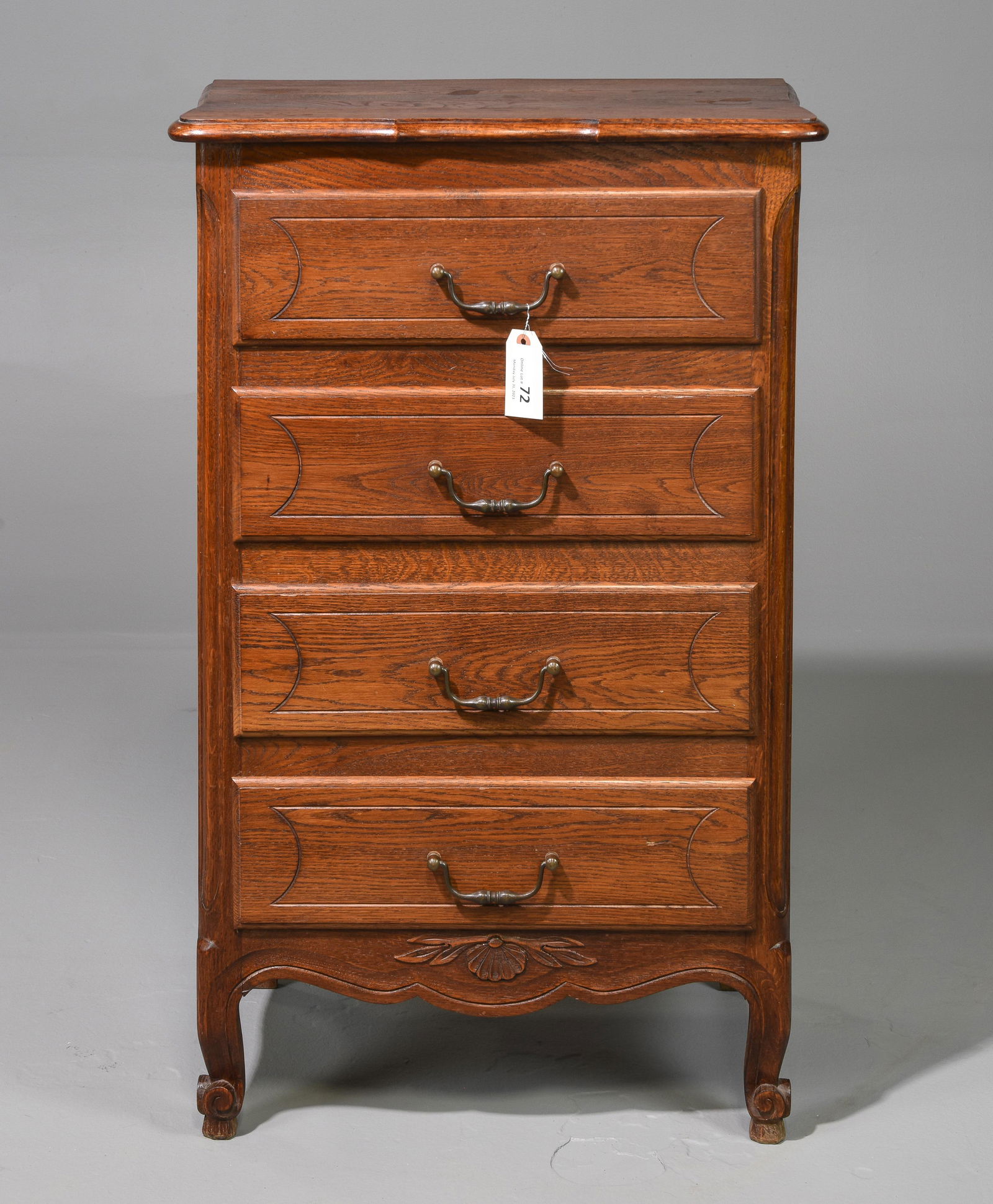 Louis XV Style Oak 4 Drawer Chest (1 of 5)