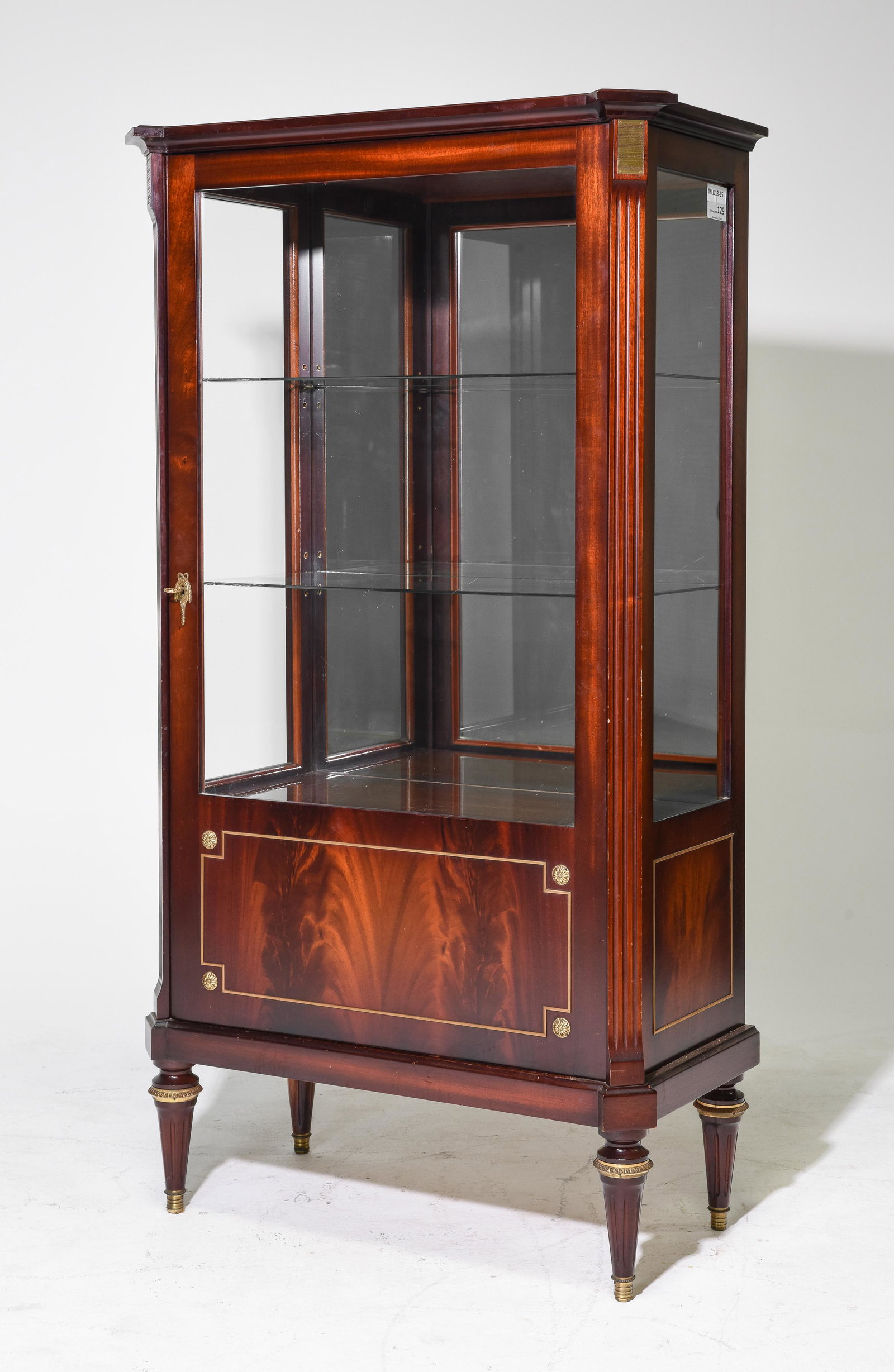 Louis XVI Style Mahogany Mirror Back Showcase (1 of 3)
