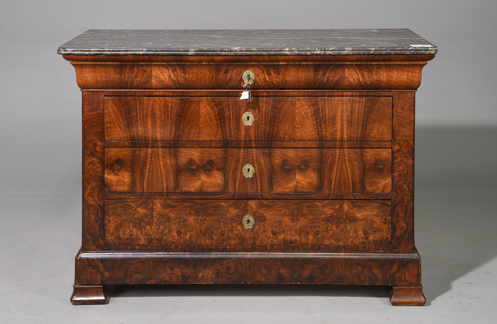 Louis Philippe Style Marble Top Walnut Chest (1 of 10)