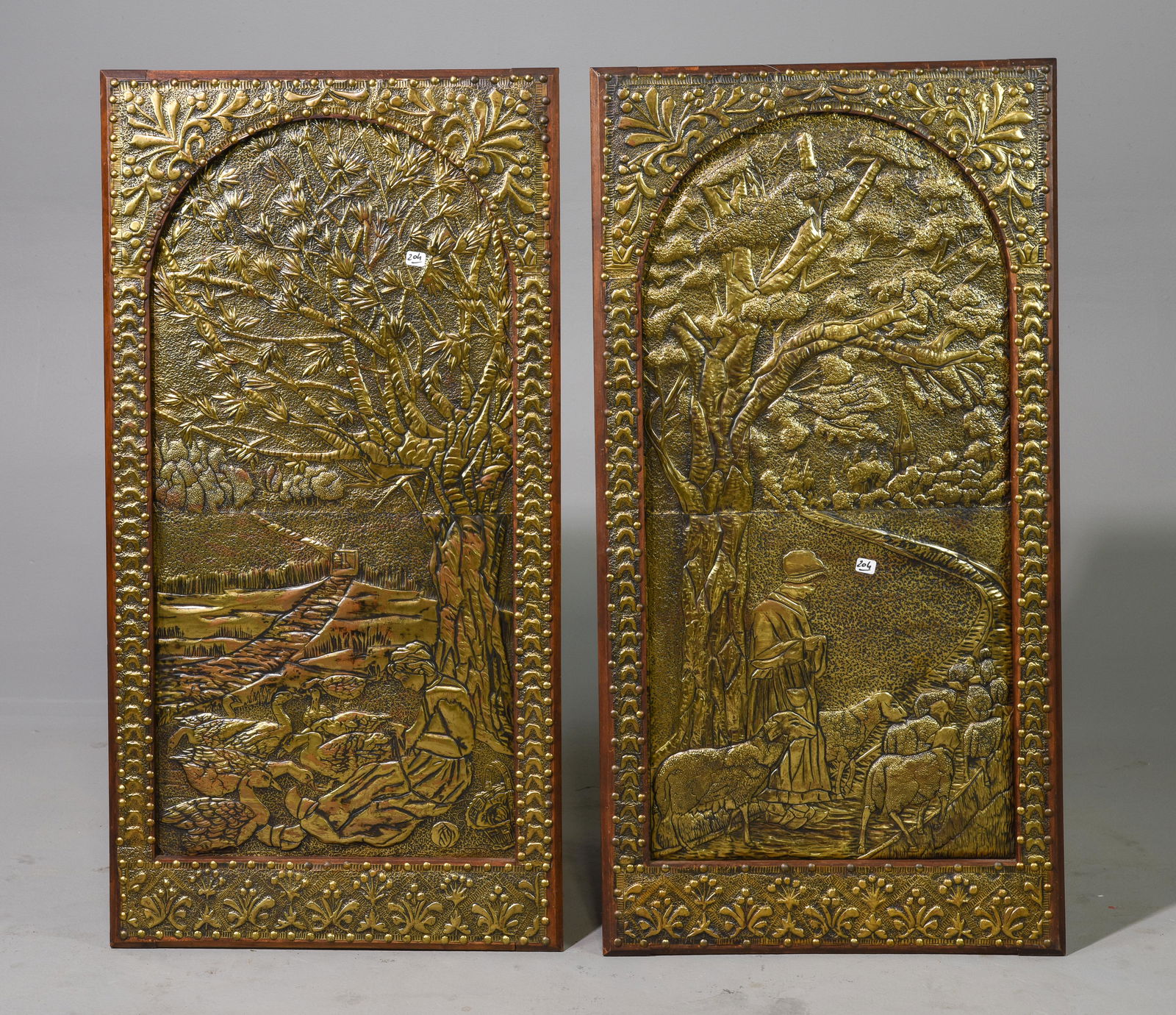 2pcs French Framed Brass Embossed Art (1 of 4)