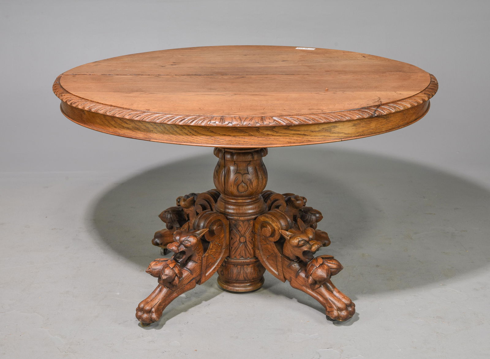 French Carved Oak Hunt / Fox Table (1 of 5)
