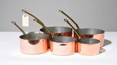 Set of 5 French Copper Graduated Sauce Pans #2