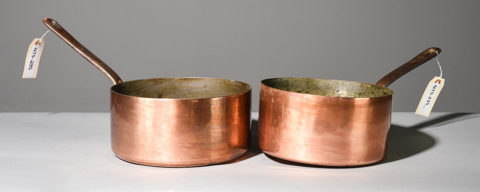 2 French Large Copper Sauce Pans with Iron Handles (1 of 4)