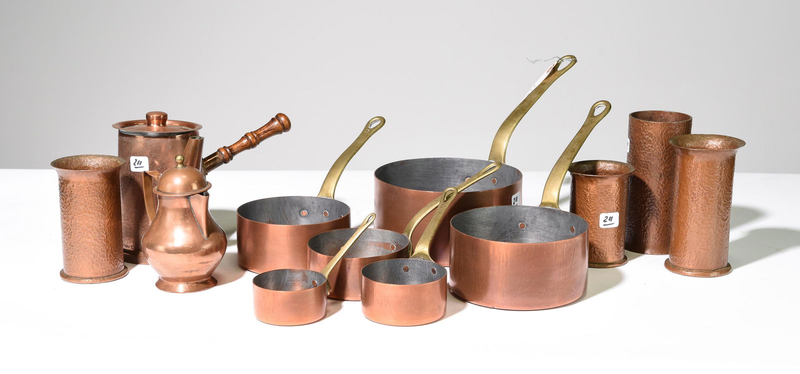 6pc French Copper Sauce Pans & 6 Other Pieces (1 of 4)
