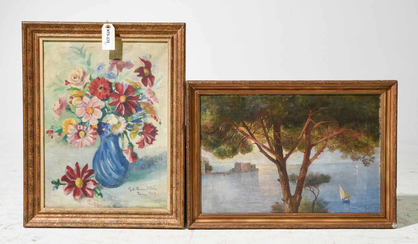 2 Framed Oil on Canvases - Floral & Landscape (1 of 5)