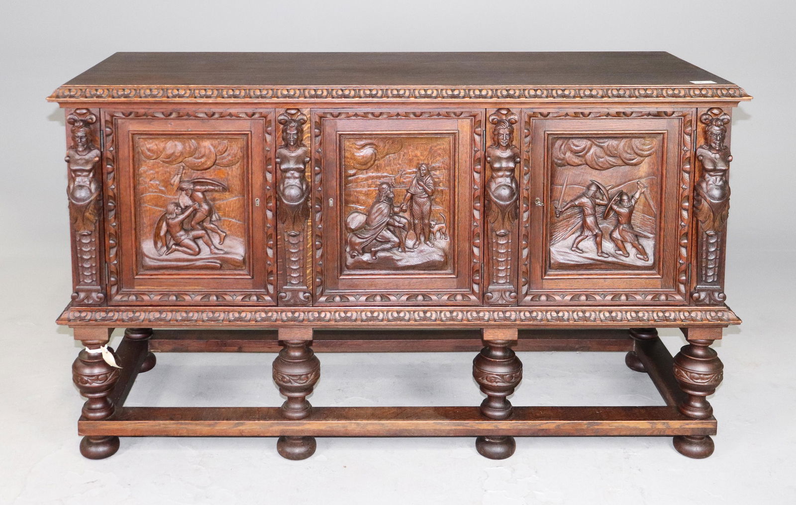 Danish Finely Carved Oak Sideboard/Buffet (1 of 7)